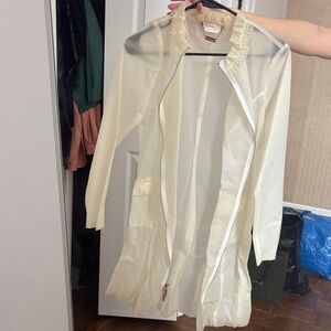 Transparent Cream Ruffle rain Jacket
